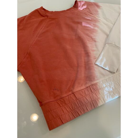 Joy Lab Women’s Cropped Tie Dye Sweatshirt Orange/Cream Cotton Blend Size S - Picture 3 of 7